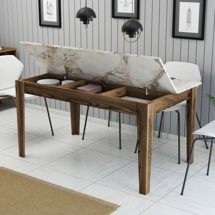 Hanah Home Milan 515 Mesa de Comedor Nogal y Blanco Hanah Home Milan 515 Mesa de Comedor Nogal y Blanco